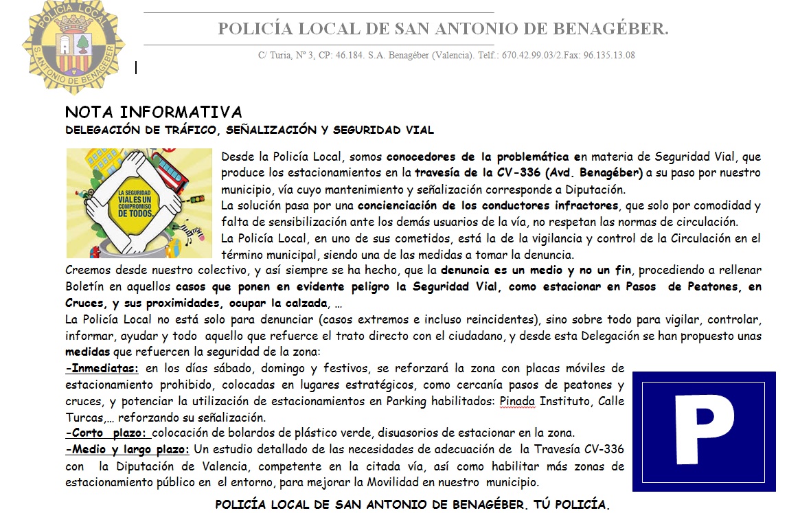 nota informativa policia seguridad vial cv336